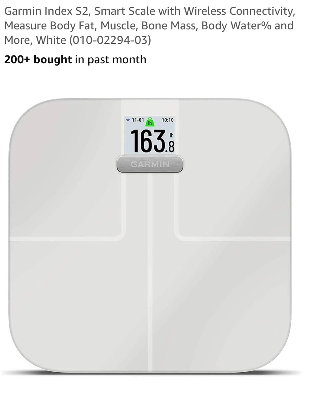 NEW in box Garmin Index S2 Smart Scale with Wireless Connectivity White